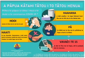 Te tau pōpahi&igrave;a tutemate - Les gestes barri&egrave;res (Covid)