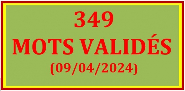 TABLEAU BILINGUE DES 349 MOTS VALID&Eacute;S - HAKAHAU - 05-09/04/2024